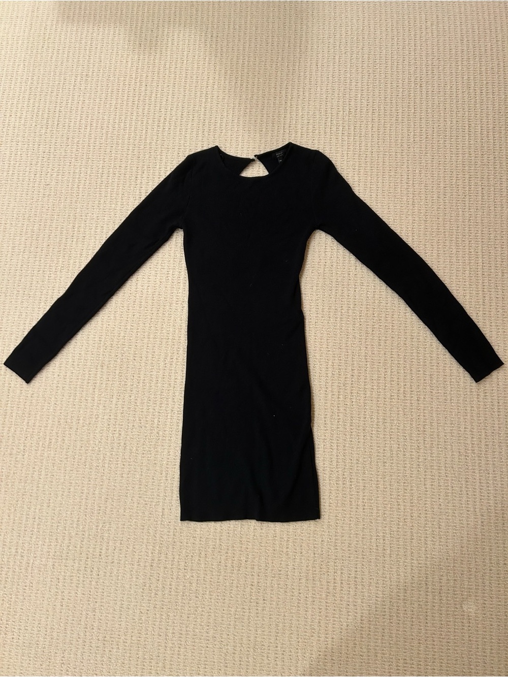 debut Black Long-Sleeve Bodycon Keyhole Dress